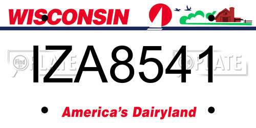 IZA8541 Wisconsin License Plate