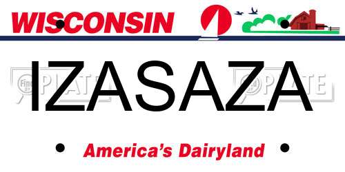 IZASAZA Wisconsin License Plate