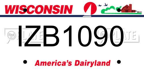 IZB1090 Wisconsin License Plate