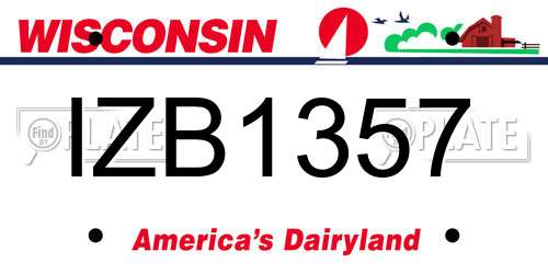 IZB1357 Wisconsin License Plate