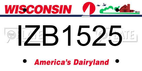 IZB1525 Wisconsin License Plate