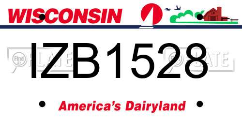 IZB1528 Wisconsin License Plate