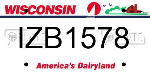 IZB1578 Wisconsin License Plate