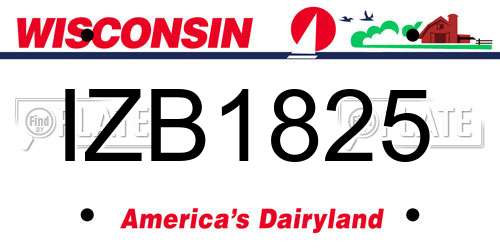IZB1825 Wisconsin License Plate
