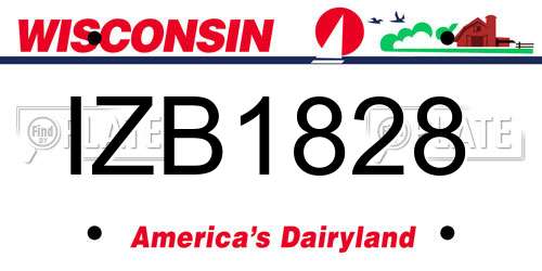 IZB1828 Wisconsin License Plate
