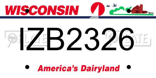 IZB2326 Wisconsin License Plate