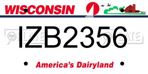 IZB2356 Wisconsin License Plate