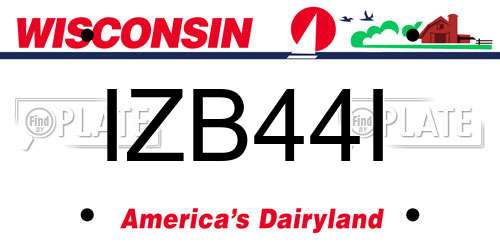 IZB44I Wisconsin License Plate