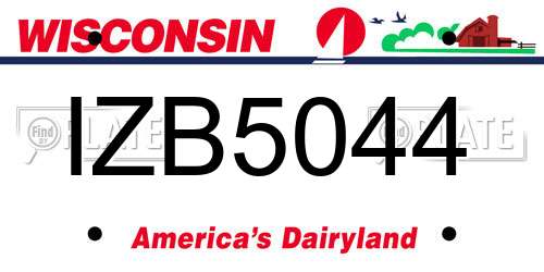 IZB5044 Wisconsin License Plate