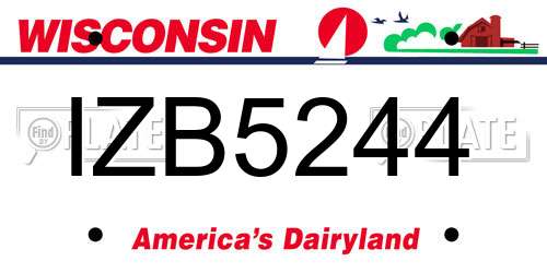 IZB5244 Wisconsin License Plate