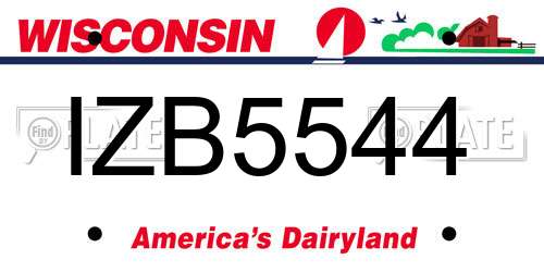 IZB5544 Wisconsin License Plate