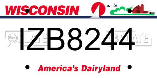 IZB8244 Wisconsin License Plate