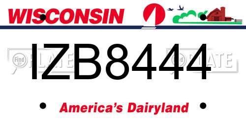 IZB8444 Wisconsin License Plate