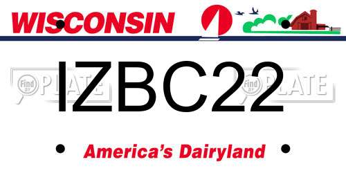 IZBC22 Wisconsin License Plate