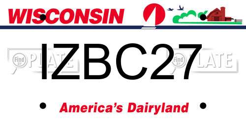 IZBC27 Wisconsin License Plate