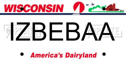 IZBEBAA Wisconsin License Plate