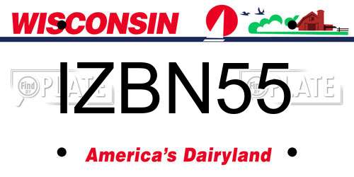 IZBN55 Wisconsin License Plate