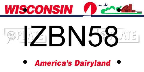 IZBN58 Wisconsin License Plate