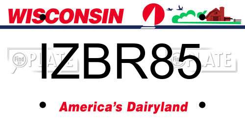 IZBR85 Wisconsin License Plate