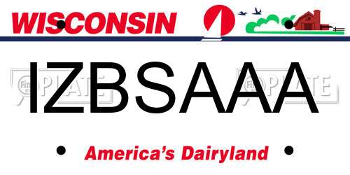 IZBSAAA Wisconsin License Plate