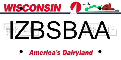 IZBSBAA Wisconsin License Plate