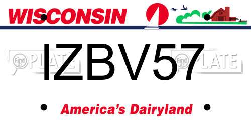 IZBV57 Wisconsin License Plate