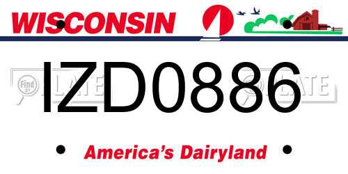 IZD0886 Wisconsin License Plate
