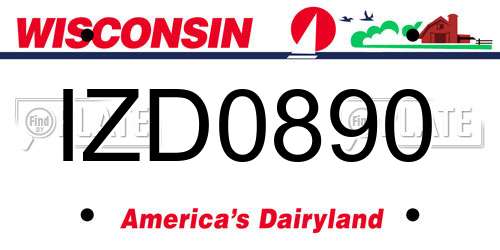IZD0890 Wisconsin License Plate