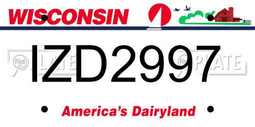 IZD2997 Wisconsin License Plate