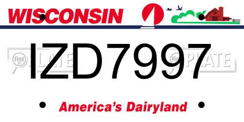 IZD7997 Wisconsin License Plate