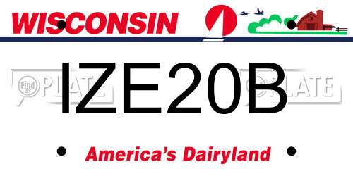 IZE20B Wisconsin License Plate