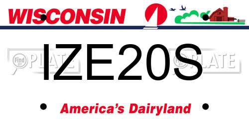 IZE20S Wisconsin License Plate