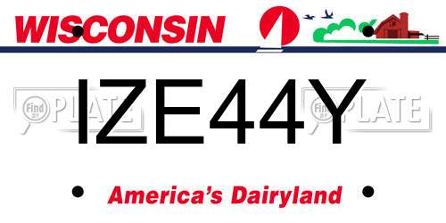 IZE44Y Wisconsin License Plate