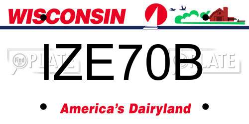 IZE70B Wisconsin License Plate