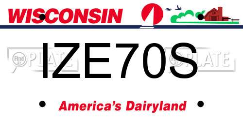 IZE70S Wisconsin License Plate