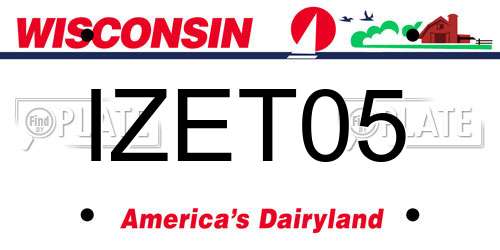 IZET05 Wisconsin License Plate