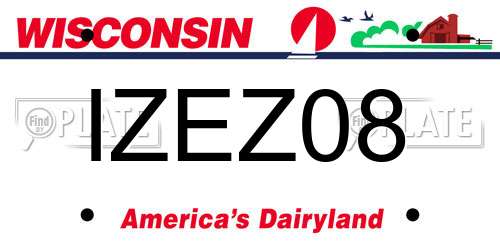 IZEZ08 Wisconsin License Plate