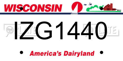 IZG1440 Wisconsin License Plate