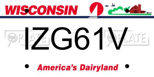 IZG61V Wisconsin License Plate
