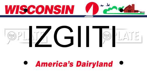 IZGIITI Wisconsin License Plate