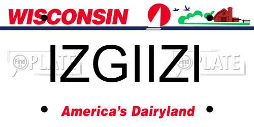 IZGIIZI Wisconsin License Plate