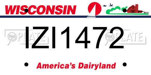 IZI1472 Wisconsin License Plate