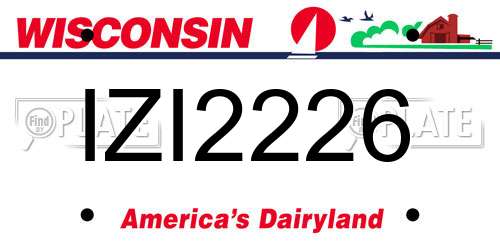 IZI2226 Wisconsin License Plate