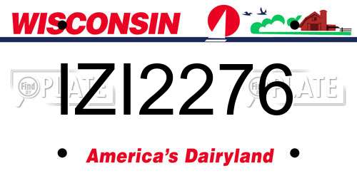IZI2276 Wisconsin License Plate