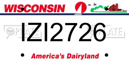 IZI2726 Wisconsin License Plate