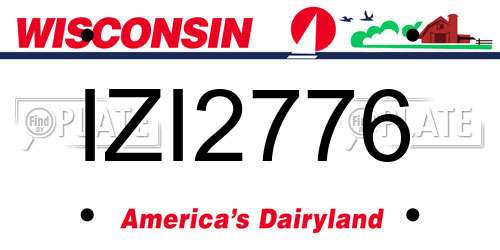 IZI2776 Wisconsin License Plate