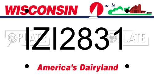 IZI2831 Wisconsin License Plate