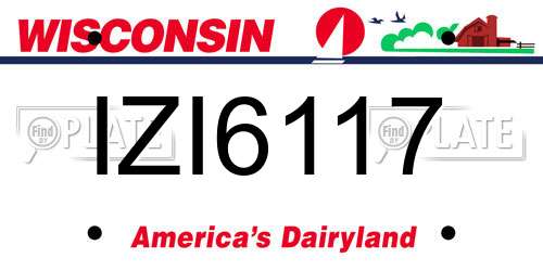 IZI6117 Wisconsin License Plate