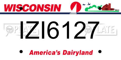 IZI6127 Wisconsin License Plate