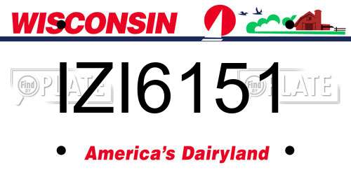 IZI6151 Wisconsin License Plate